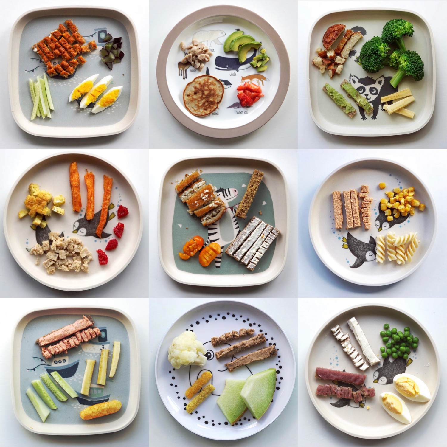 Ideer til babys mad og 9 x frokosttallerkener (baby 6-12 mdr.)
