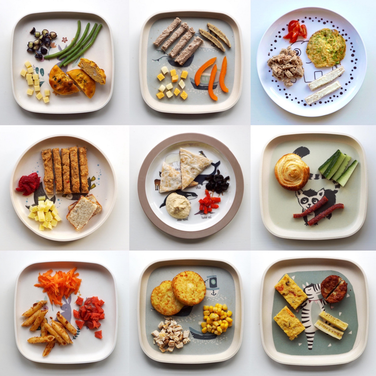 9 x frokosttallerkener (baby 9-15 mdr.)