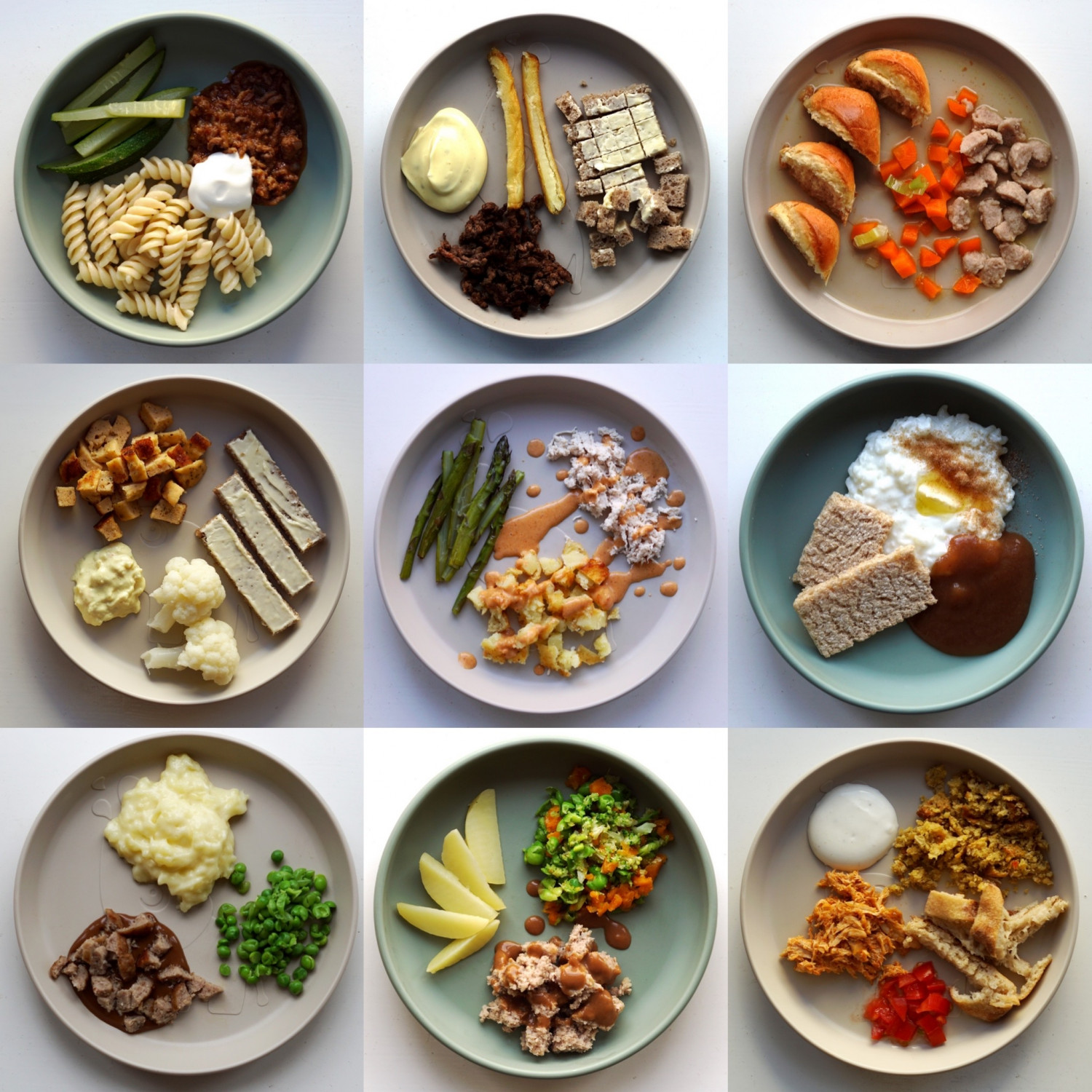 9 x Familiens aftensmad som babymad (baby 7-8 mdr.)