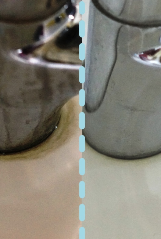 Skinnende ren porcelænsvask